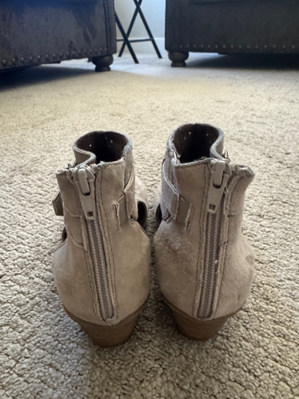 Earth brand tan bootie suede peep toe zip back size 9 - Picture 4 of 5